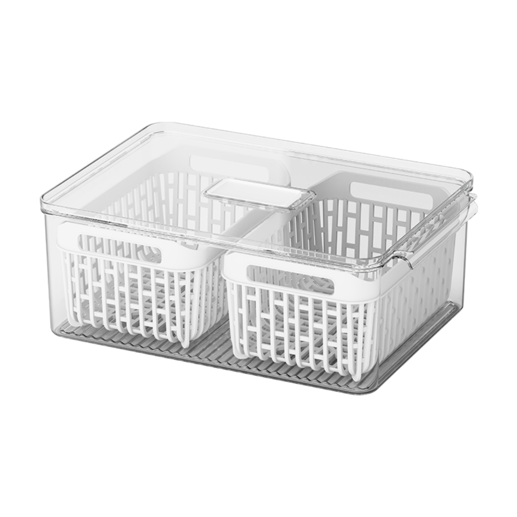 Organizador de Geladeira com 2 Cestos 6,7 Litros Coza Dry Cristal