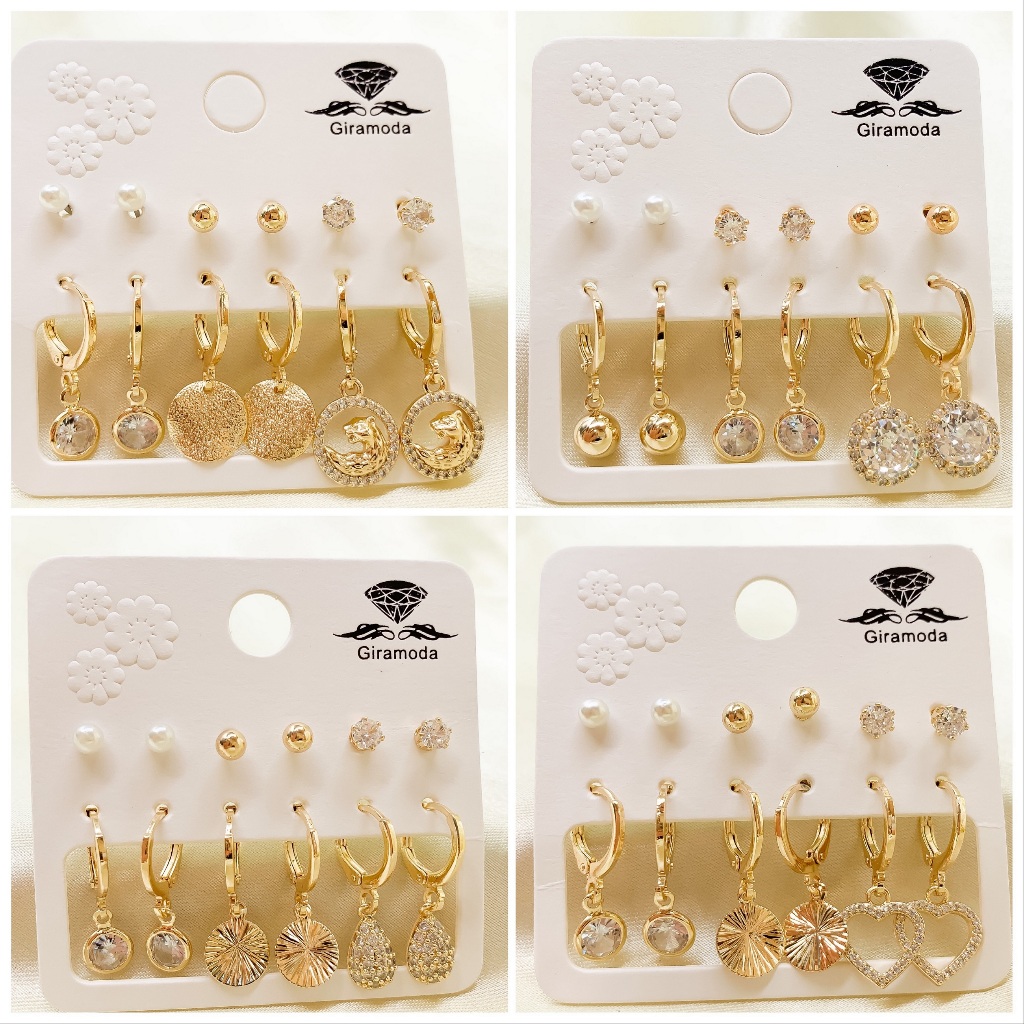 Conjunto Elegante Brinco Com Argola De Ouro Coração Borboleta Brincos De Pérola Para Mulheres Joias Acessórios em Oferta na Shopee