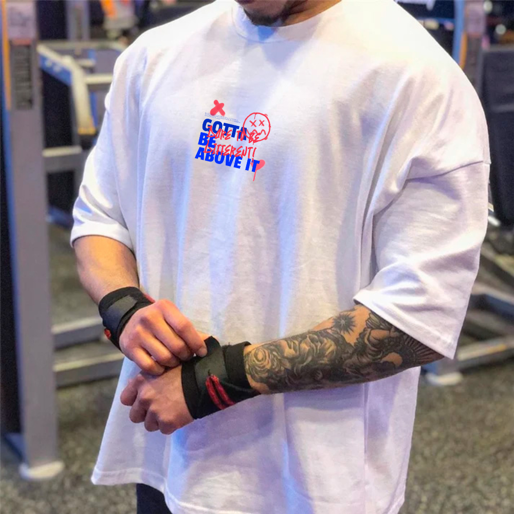 Camiseta Oversized Estampada Musculação Fit 100% Algodão Casual Treino Academia