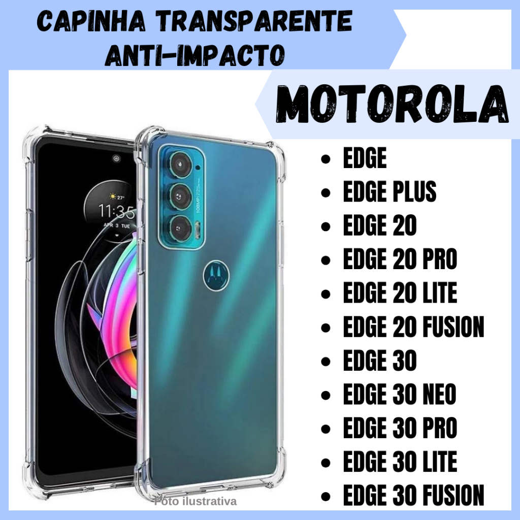 Capa Transparente Anti Impacto Para Motorola Moto Edge / Edge Plus / Edge 20 / Edge 20 Pro / Edge 20 Lite / Edge 20 Fusion / Edge 30 / Edge 30 Pro / Edge 30 Fusion / Edge 30 Lite / 30 Neo / Capinha Para Celular (CF09)