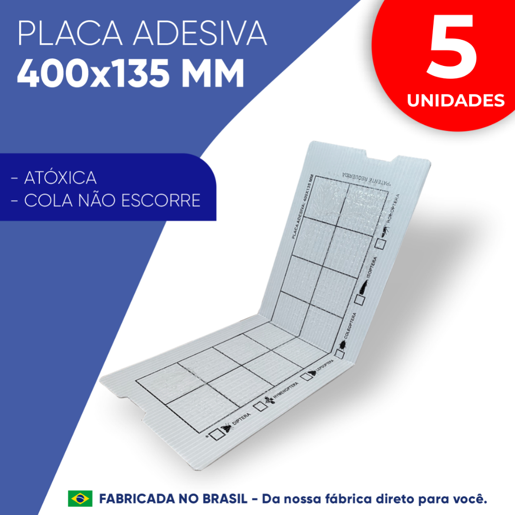 5 PLACAS ADESIVAS PARA ARMADILHA LUMINOSA MATA MOSCA  400x135mm em Oferta na Shopee