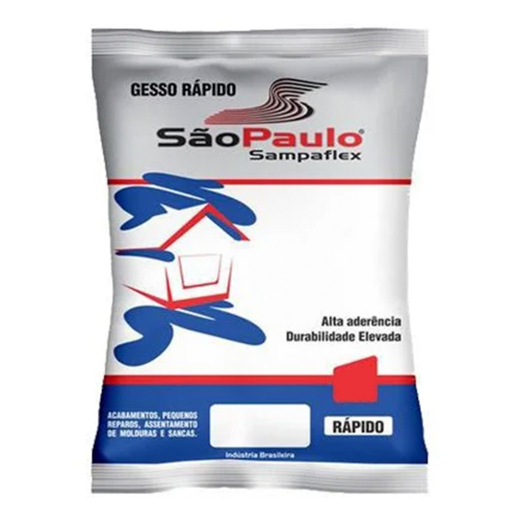 Gesso Rápido/Lento Branco 1KG São Paulo Sampaflex