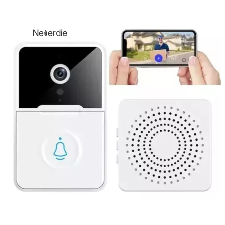 Campainha Interfone Inteligente Camera E Audio Wi-fi Sem Fio