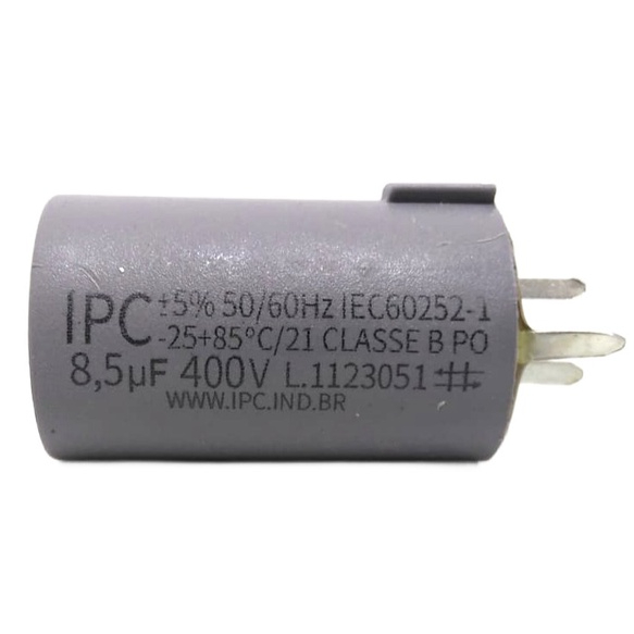 Capacitor P/ Ventilador 3 Pinos 8,5uf 50/60hz 400v Loren Sid