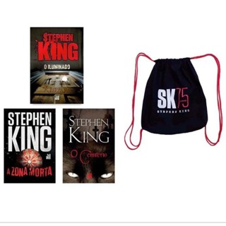 Kit Terror Clássico de Stephen King - O Cemitério, A Zona Morta, O Iluminado + Brinde bolsa