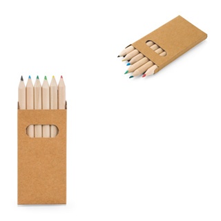 Kit 4 Unidades Caixa de cartão com 6 mini lápis de cor