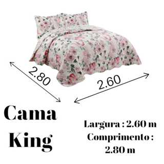 Colcha Cobre Leito Jogo de Cama King Patchwork estampado 3 Peças Dupla Face 2.60x2.80 Entrega Rápida Promoção