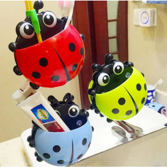 Porta Escova De Dentes Em Formato De Abelhinha | Abelha | Fixação com ventosas | Suporte Para Parede de Banheiro em Oferta na Shopee