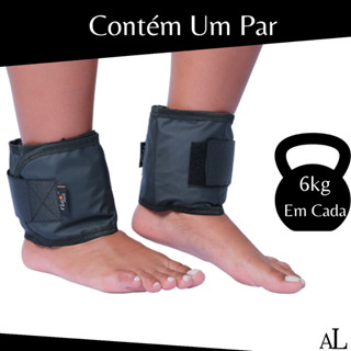 Tornozeleira Com Peso 6kg Caneleira Com Peso Par Treino Exercício Crossfit Fitness Fisio Musculação Contém Um Par Tornozeleira Peso
