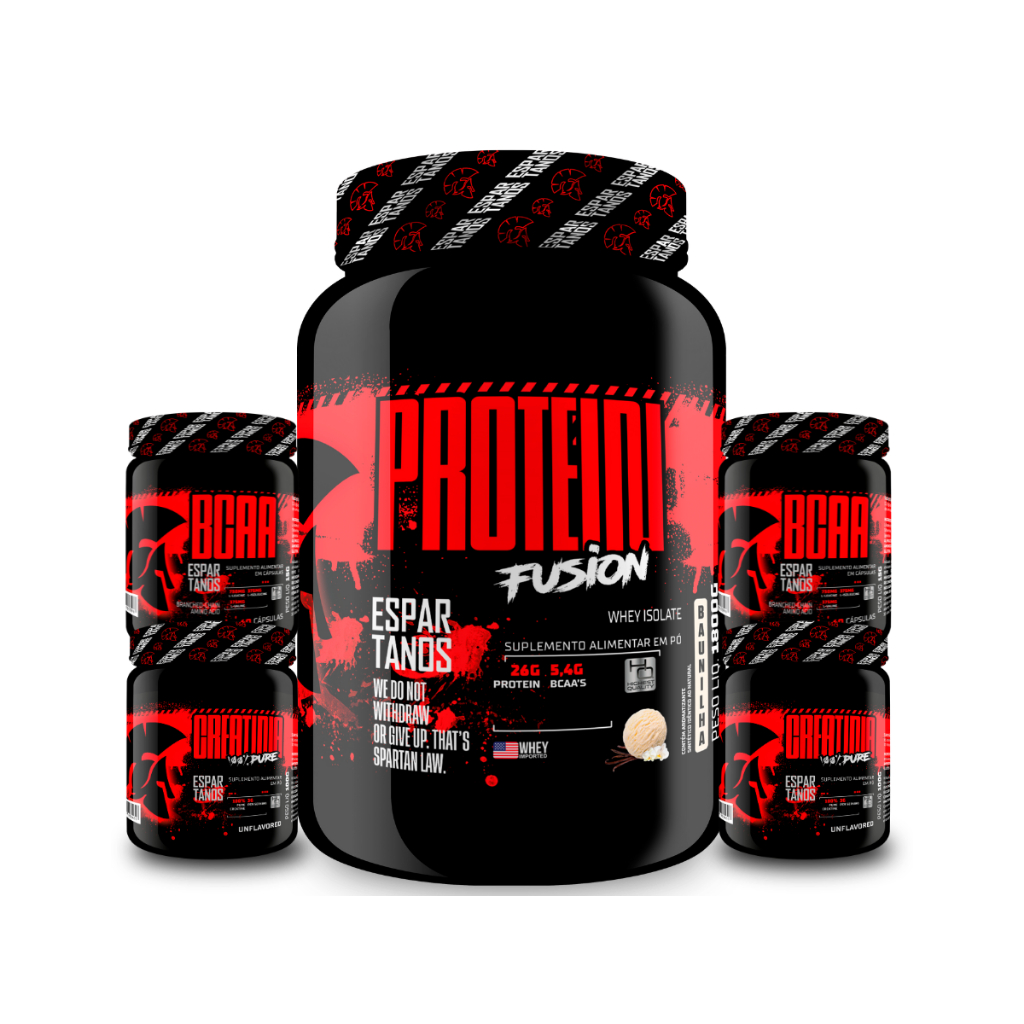 Whey Protein Fusion Isolate 1,8kg + 2x Creatina + 2x Bcaa em Oferta na Shopee