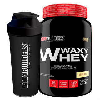 KIT Whey Protein Waxy Whey Pote 900g + Coqueteleira Para Aumento de Massa Muscular Bodybuilders