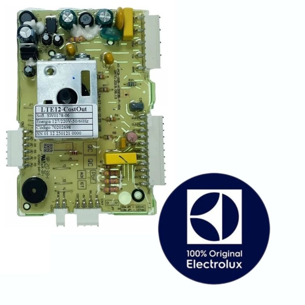 PLACA ELETRONICA PARA MAQUINA DE LAVAR ORIGINAL ELECTROLUX LTE12 BIVOLT