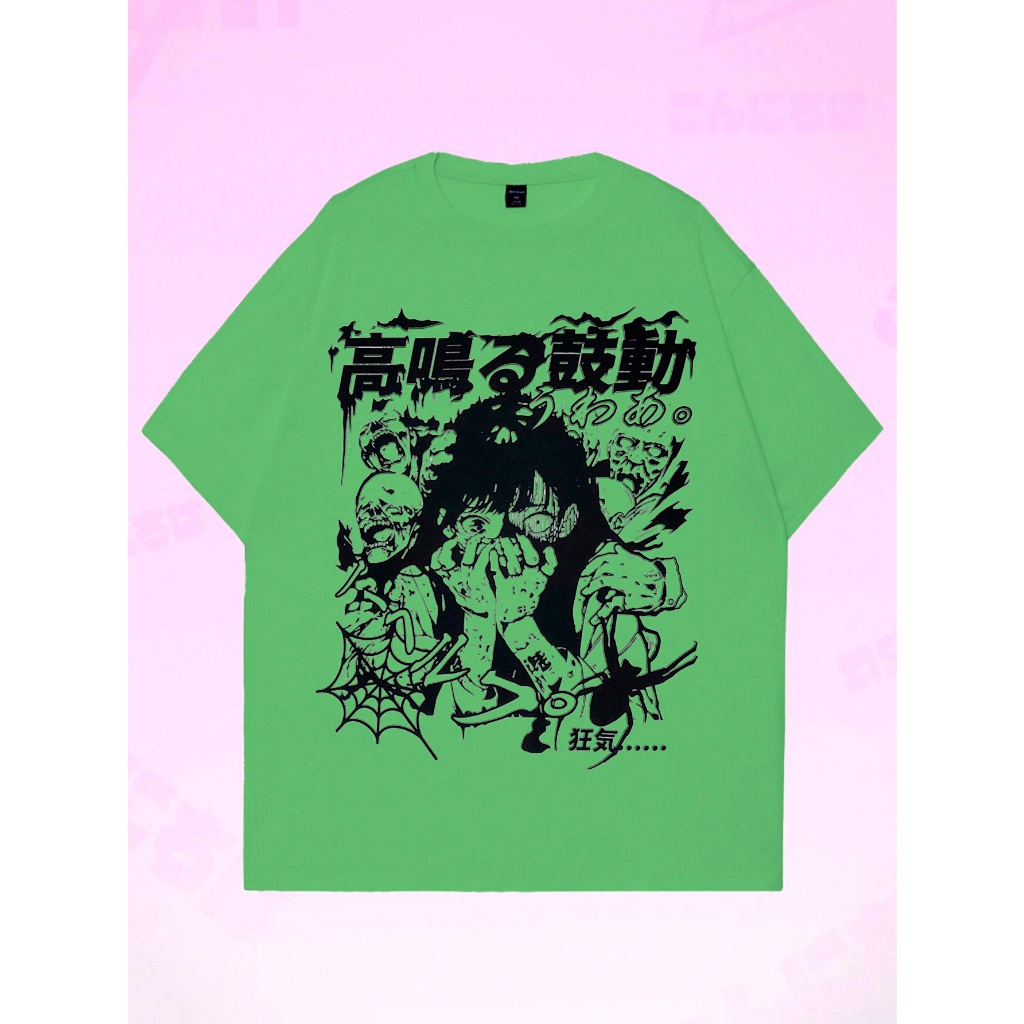 Camiseta Feminina Anime Trash Vintage Oversized Aesthetic Coleção Arte Japonesa Longline Confortavel L