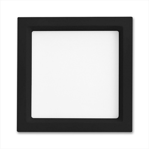 Luminária Plafon 40cm Preta Quadrada Sobrepor 36w Led 4000k