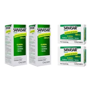 2 Kits Sanasar Emulsão 100ml + Sabonete 60g Benzoato De Benz em Oferta na Shopee