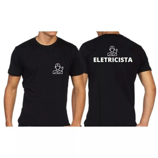 Camiseta Unissex Eletricista 100% Algodão Camisa Profissão Uniforme Elétrica Ajudante Curso Tumblr