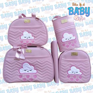 KIT BOLSAS NUVEM 5 PEÇAS / BOLSAS MATERNIDADE MENINO/MENINA