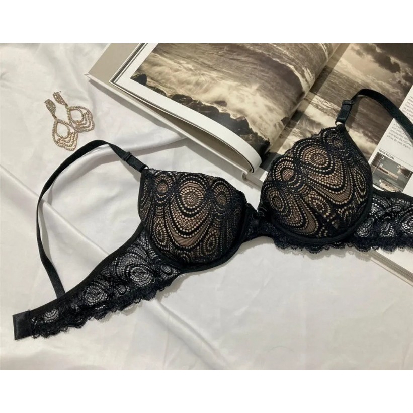 Sutiã com bojo de renda confortável lingerie langerie Passione em Oferta na Shopee