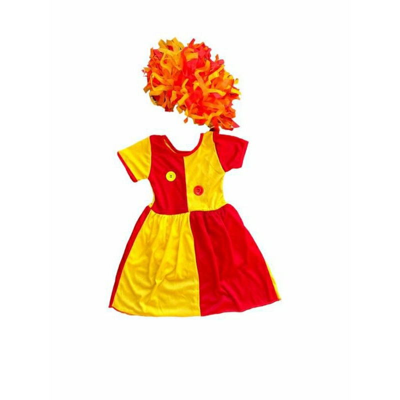 fantasia infantil da Emília com peruca em Oferta na Shopee