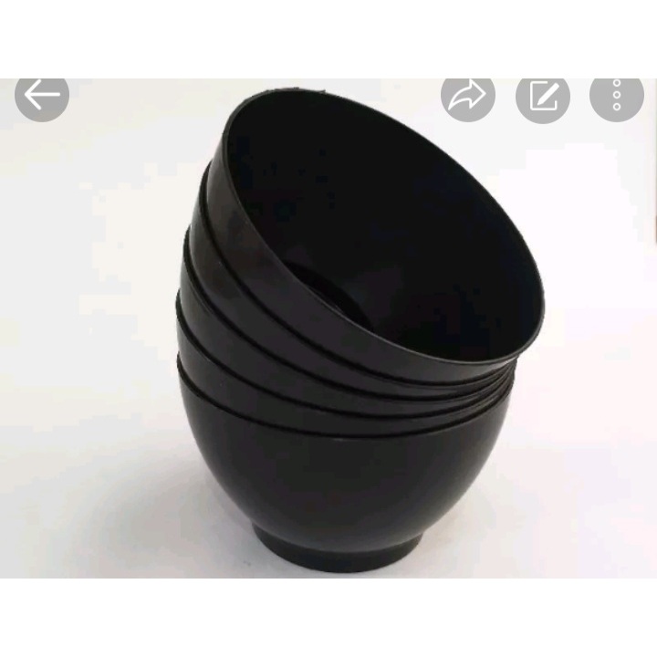 Kit 5 Cumbuca Tigela Bowl Multiuso Caldos Sopas e Sobremesa Preta