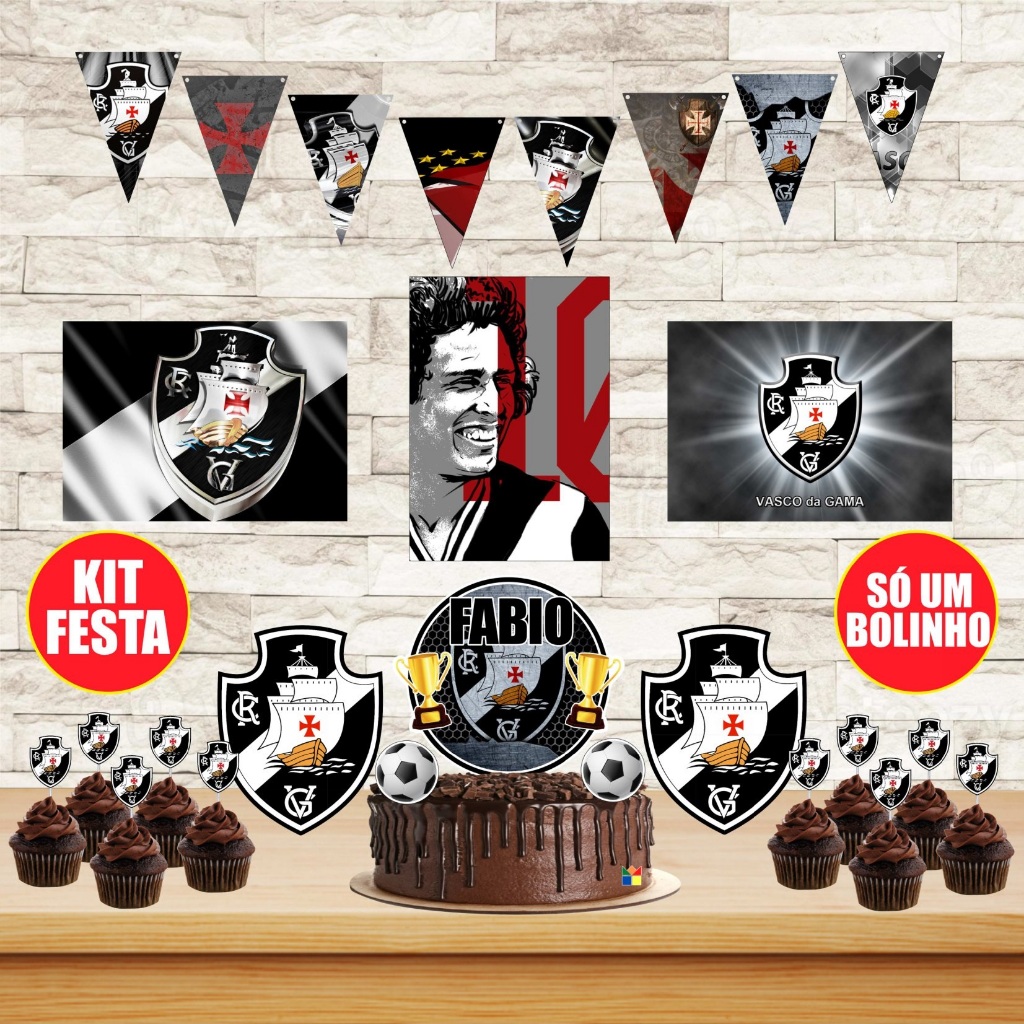 Festa Em Casa Vasco Roberto Dinamite Kit Decorativo