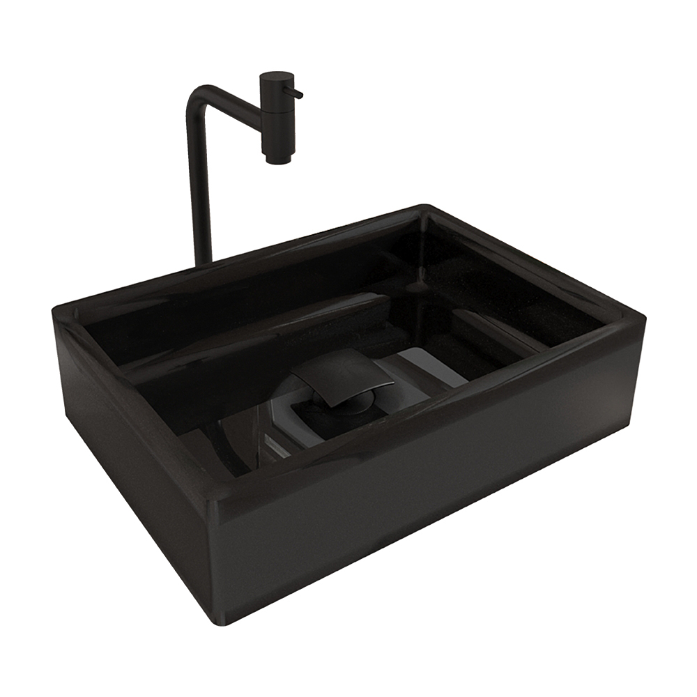 Cuba Torino com Torneira Inox Black e Válvula Click Black - Home & Living