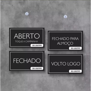 Placa Aviso Aberto Fechado Premium Para Porta Vidro 30x17cm em Oferta na Shopee