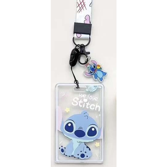 Chaveiro com Cordão e Porta Crachá Stitch em Oferta na Shopee
