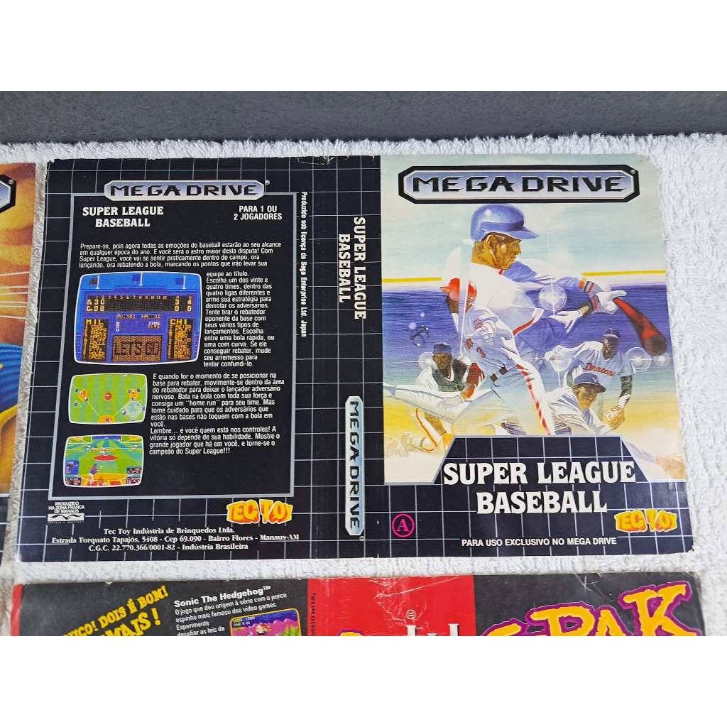 Encarte Super League Baseball Tectoy Original Mega Drive Nacional