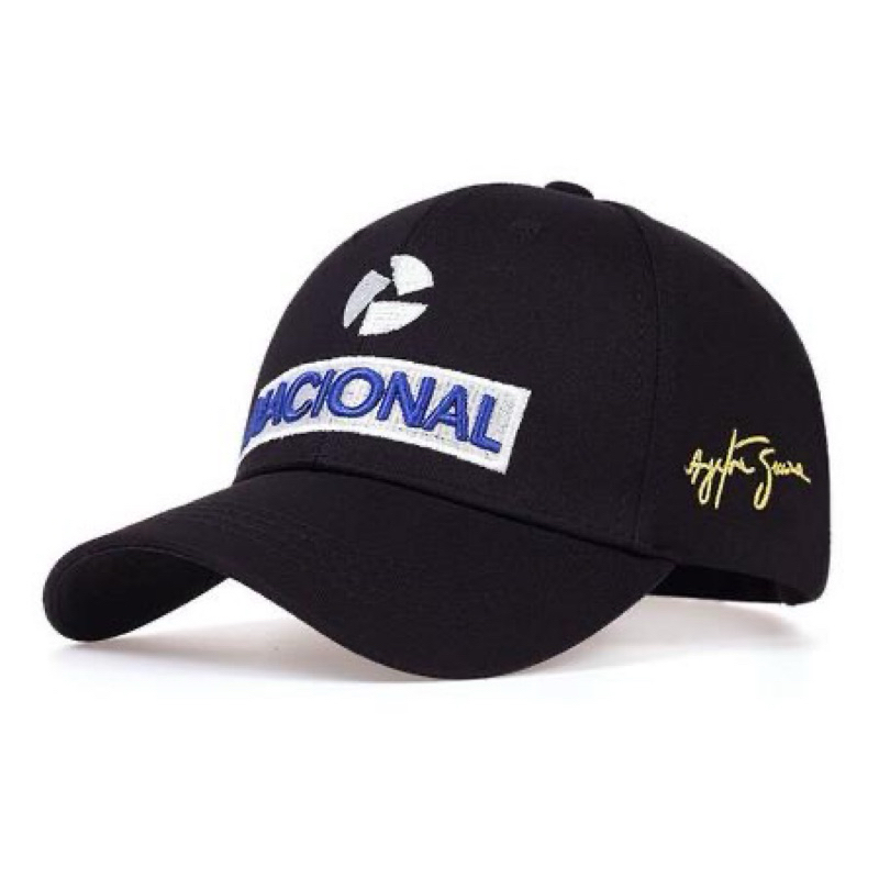 boné Ayrton Senna nacional preto ajustável velcro bordado