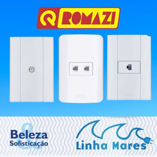 Tomadas de Rede,Campainha e TV Romazi - Linha Mares