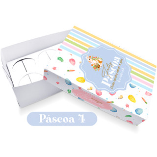 Caixa para 6 Brigadeiros Páscoa Tampa Papel 10 Unidades