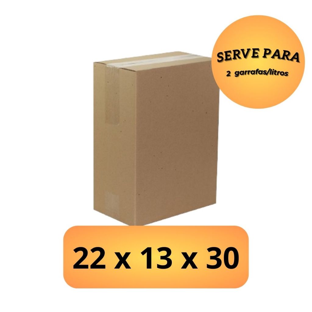 50 Caixas De Papelão Tubo para 2 garrafas / litros 22x13x30 Correio Sedex Pac