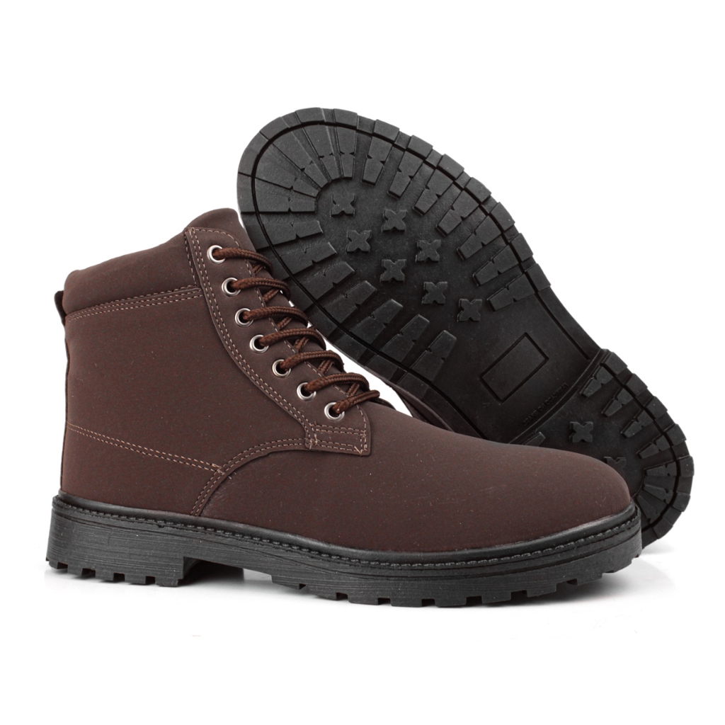 Bota Coturno Masculino Marrom Café Camurça Nobuck Marrom Café