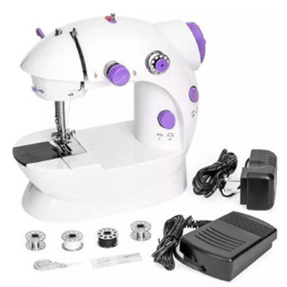 Máquina de Costura Portátil Elétrica em Miniatura com Pedal - Compatível com Tensão Bivolt 110v-220v