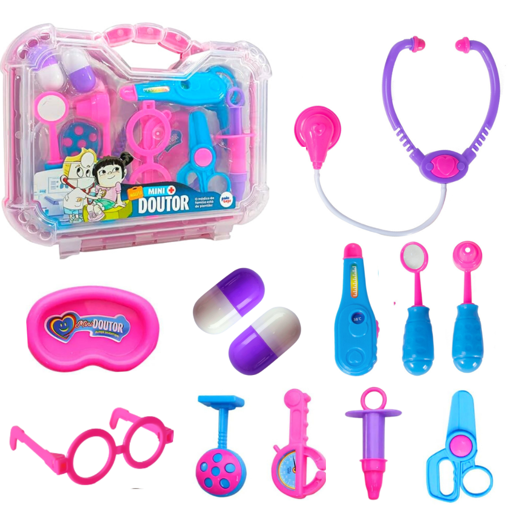 Kit médico infantil maleta de médico de brinquedo