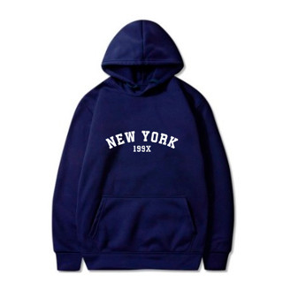 Moletom Canguru Unissex Feminino e Masculino Casaco Com Capuz Flanelado Blusa de Frio Moleton Algodão Estampa New York NY
