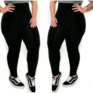 Calça Legging Plus Size Leg Lisa Suplex Grossa Cintura Alta Moda Feminina em Oferta na Shopee