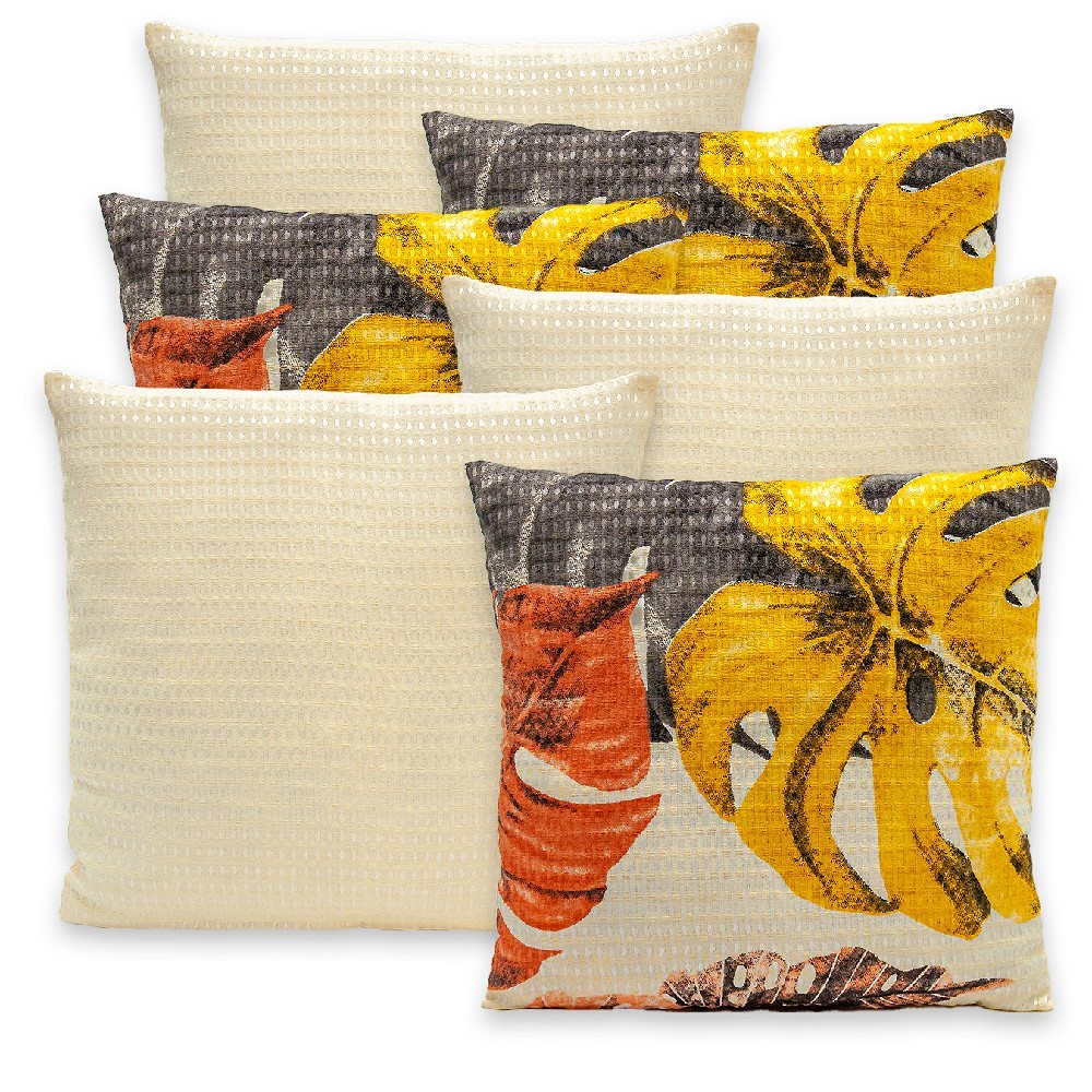 Kit 6 Capas de Almofadas 40x40 C/ Zíper Favinho Decoração Piquet em Oferta na Shopee