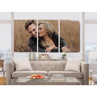 Kit Quadros Decorativo Mosaico 90x50 3 peças Personalizado Sua foto aqui MDF 4K Alta Resolução Full HD