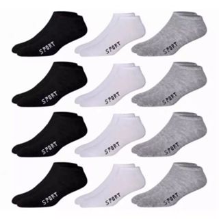 Kit 12 Pares De Meias Sport Soquete Unissex