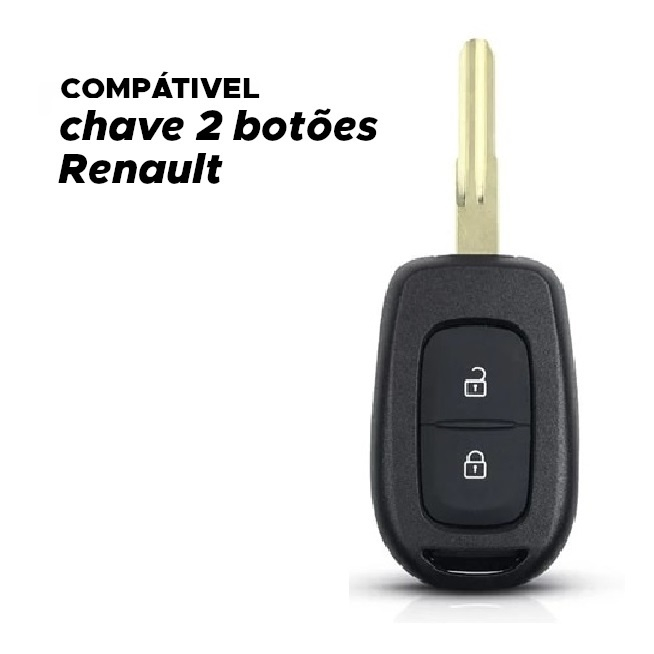 CARCAÇA CHAVE CONTROLE ALARME SUPORTE COM LÂMINA SEM CHIP RENAULT CLIO LOGAN SANDERO KWID OROCH DUSTER PARTNER SCENIC;