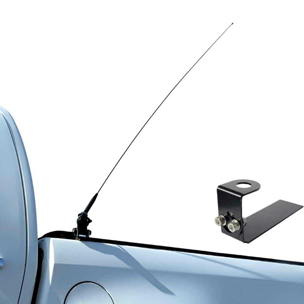 Antena Enfeite Camionete Preto Fosco + Suporte Instalação e Parafusos