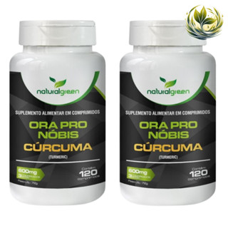 KIT 2 UNID ORA PRO NOBIS + CURCUMA 600MG - CAPSULAS ORIGINAL NATURAL GREEN