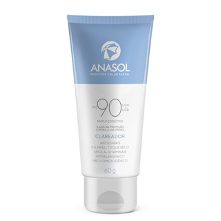 ANASOL - PROTETOR SOLAR FACIAL FPS 90 CLAREADOR 60g em Oferta na Shopee