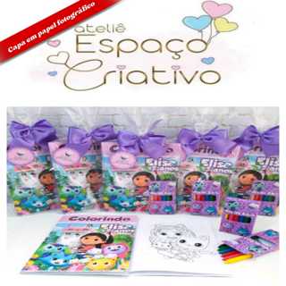 5 Kits Lembrancinha de aniversário para Colorir Livro Infantil QUALQUER TEMA