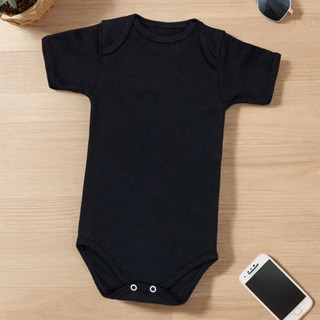Body curto preto em suedine de bebê
