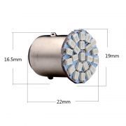 4x Lampada automotiva 1 polo 22 leds STROBO  FLASH AZUL P21w 1156 12v Lâmpada led de carro