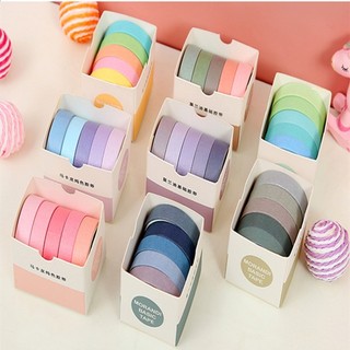 5 Rolos De Fita Washi Colorida Decoração De Scrapbooking Fitas (DUDUSHOP OFICIAL)