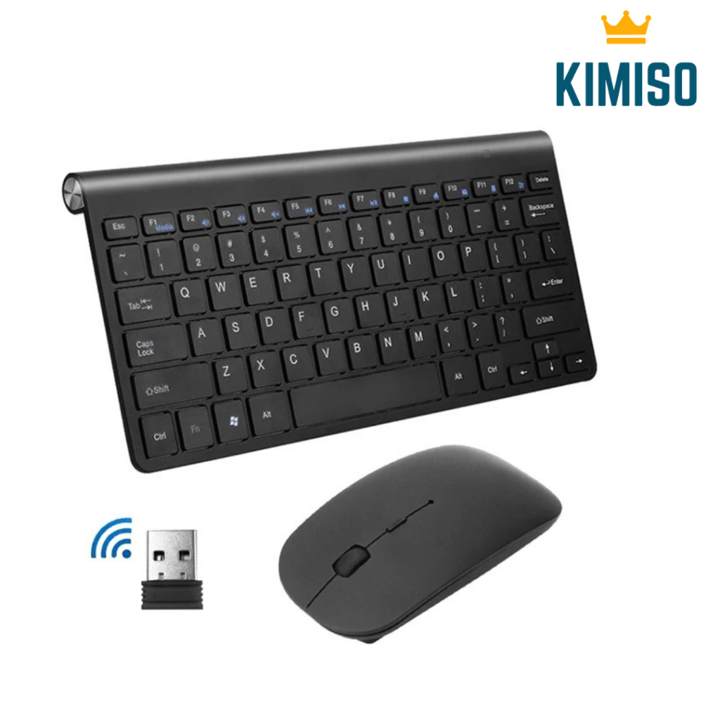 Teclado e Mouse Kit Sem fio Ultrafino Adaptador Usb Wireless computador notebook